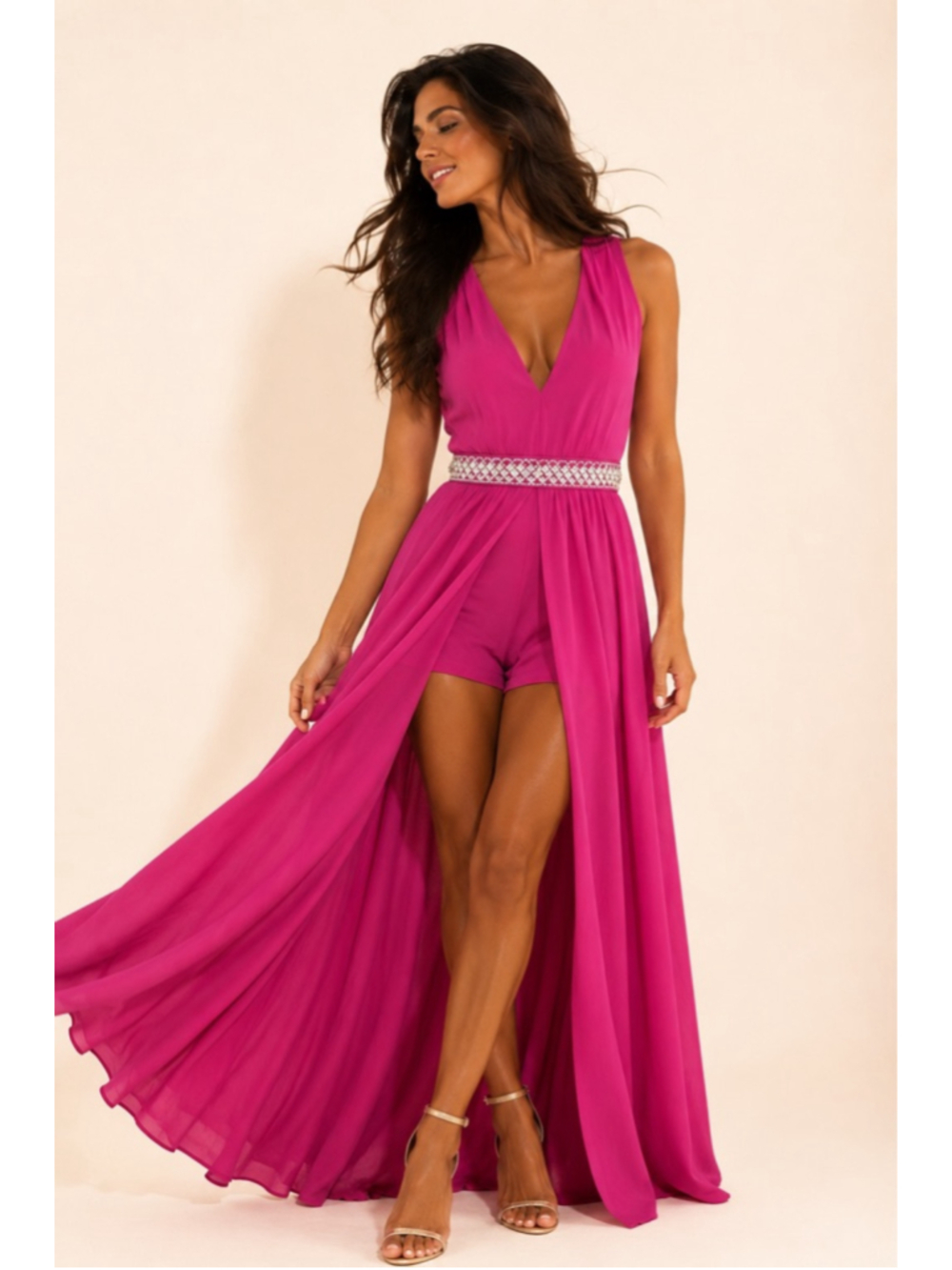 Crystal Sky Formal Romper Pageant Rhinestone Glam Quiet Luxury Wedding Guest